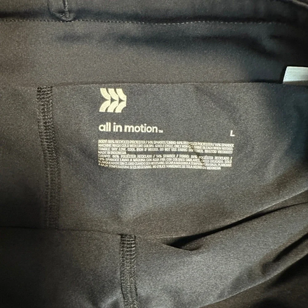 All in Motion Active‎ Skort Large Black Recycled Polyester Spandex Stretch